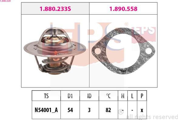 EPS 1.880.329 - Termostats, Dzesēšanas šķidrums www.autospares.lv