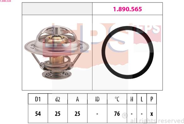 EPS 1.880.328 - Coolant thermostat / housing www.autospares.lv