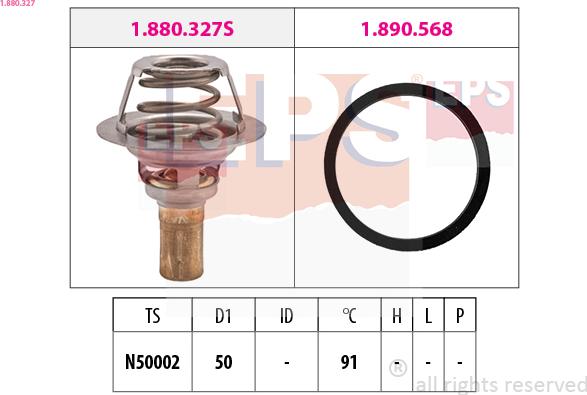 EPS 1.880.327 - Termostats, Dzesēšanas šķidrums autospares.lv