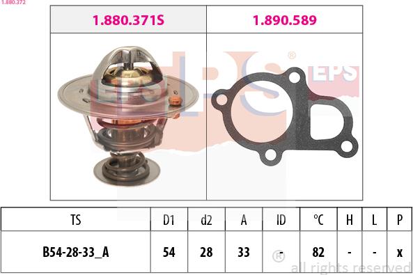 EPS 1.880.372 - Термостат охлаждающей жидкости / корпус www.autospares.lv