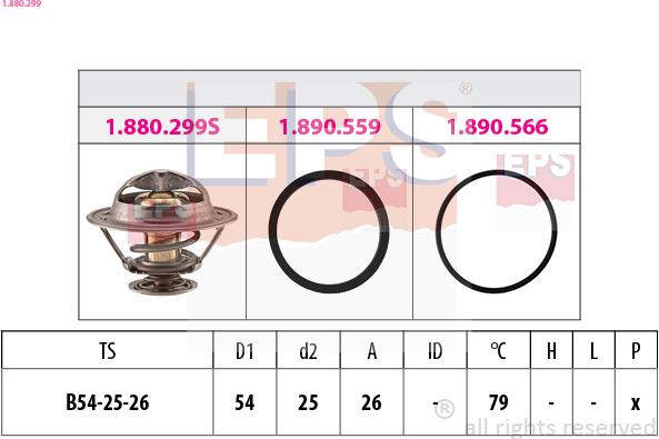 EPS 1.880.299 - Coolant thermostat / housing www.autospares.lv