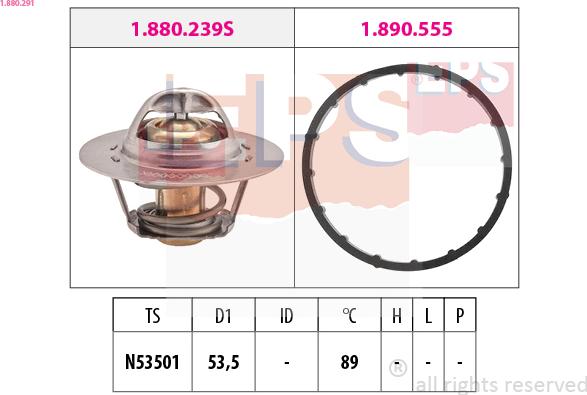 EPS 1.880.291 - Termostats, Dzesēšanas šķidrums www.autospares.lv