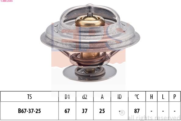 EPS 1.880.256S - Coolant thermostat / housing www.autospares.lv