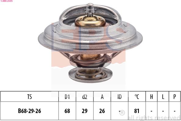 EPS 1.880.250S - Termostats, Dzesēšanas šķidrums www.autospares.lv