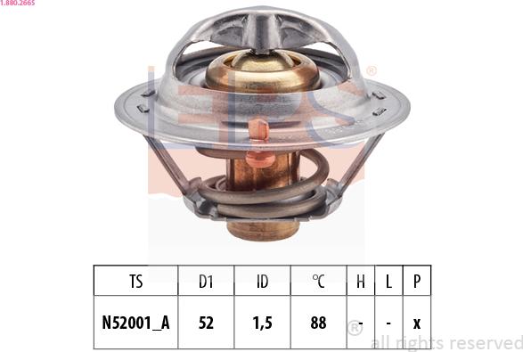 EPS 1.880.266S - Coolant thermostat / housing www.autospares.lv