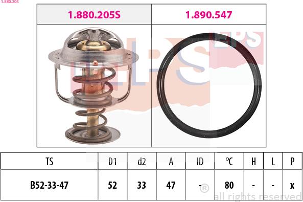 EPS 1.880.205 - Termostats, Dzesēšanas šķidrums autospares.lv