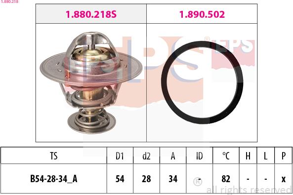 EPS 1.880.218 - Coolant thermostat / housing www.autospares.lv