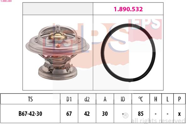 EPS 1.880.280 - Termostats, Dzesēšanas šķidrums autospares.lv