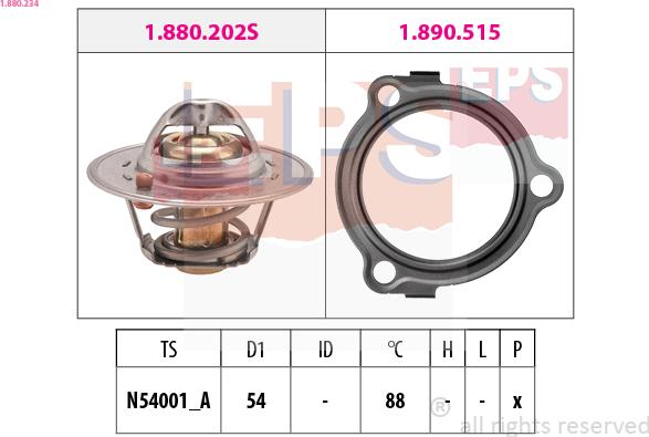 EPS 1.880.234 - Termostats, Dzesēšanas šķidrums www.autospares.lv