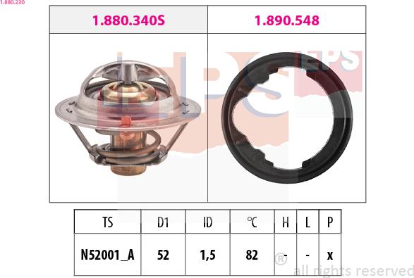 EPS 1.880.230 - Termostats, Dzesēšanas šķidrums www.autospares.lv