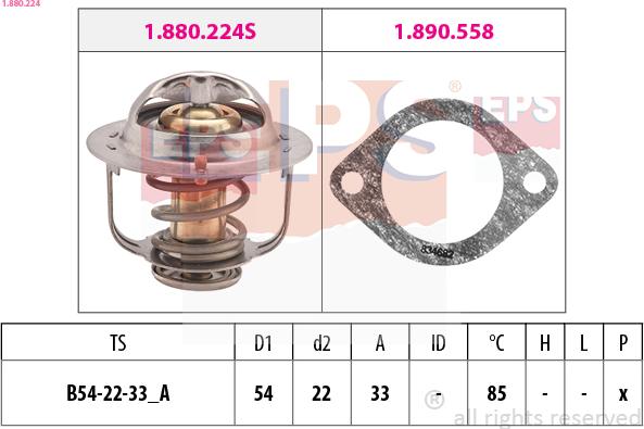 EPS 1.880.224 - Termostats, Dzesēšanas šķidrums autospares.lv