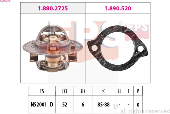 EPS 1.880.272 - Termostats, Dzesēšanas šķidrums autospares.lv