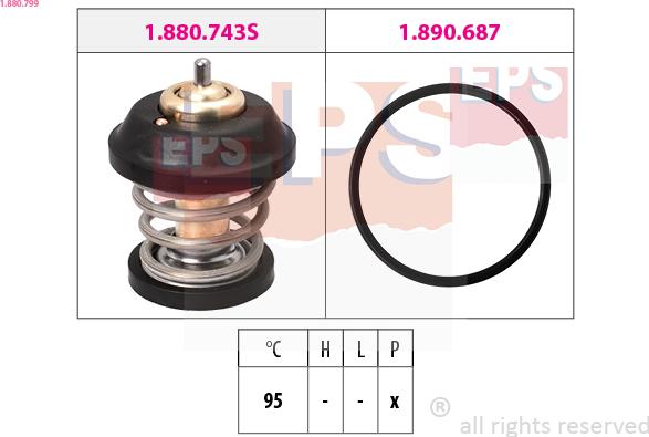 EPS 1.880.799 - Coolant thermostat / housing www.autospares.lv