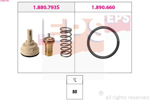 EPS 1.880.793 - Termostats, Dzesēšanas šķidrums www.autospares.lv