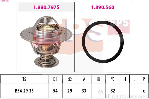 EPS 1.880.797 - Термостат охлаждающей жидкости / корпус www.autospares.lv