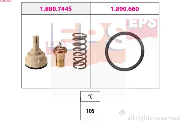 EPS 1.880.744 - Termostats, Dzesēšanas šķidrums www.autospares.lv