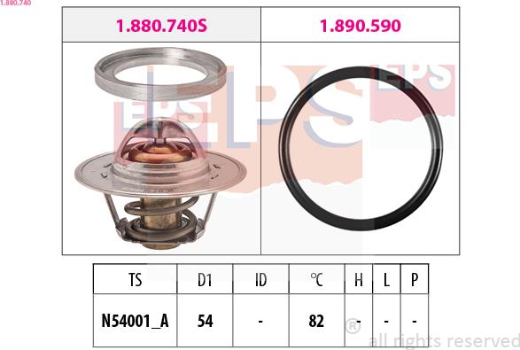 EPS 1.880.740 - Термостат охлаждающей жидкости / корпус www.autospares.lv