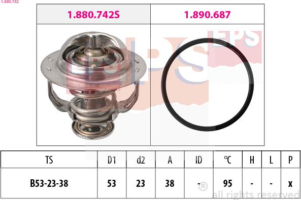 EPS 1.880.742 - Termostats, Dzesēšanas šķidrums autospares.lv