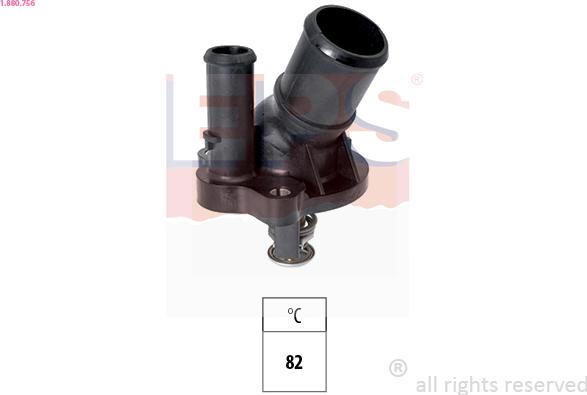 EPS 1.880.756 - Coolant thermostat / housing www.autospares.lv