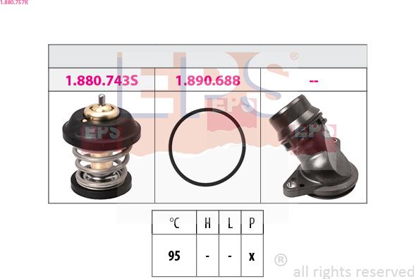 EPS 1.880.757K - Termostats, Dzesēšanas šķidrums autospares.lv