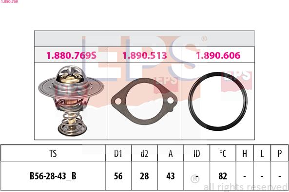 EPS 1.880.769 - Termostats, Dzesēšanas šķidrums www.autospares.lv