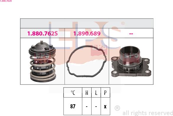 EPS 1.880.762K - Termostats, Dzesēšanas šķidrums www.autospares.lv