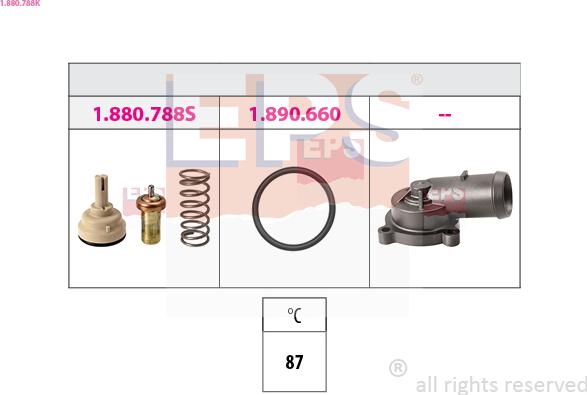 EPS 1.880.788K - Termostats, Dzesēšanas šķidrums www.autospares.lv