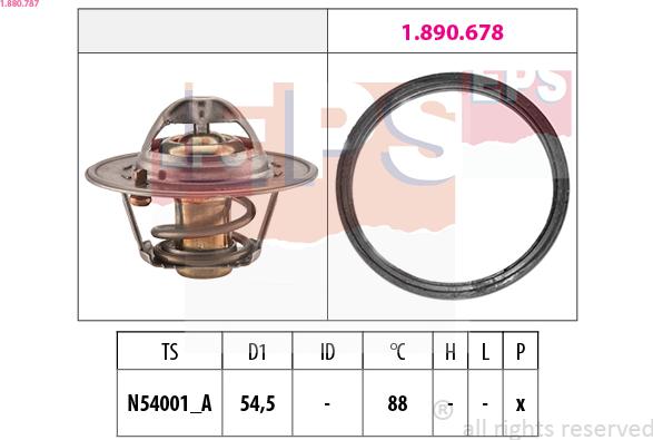 EPS 1.880.787 - Coolant thermostat / housing www.autospares.lv