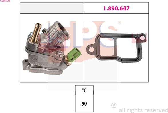 EPS 1.880.733 - Termostats, Dzesēšanas šķidrums www.autospares.lv