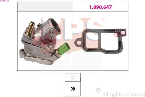 EPS 1.880.732 - Termostats, Dzesēšanas šķidrums www.autospares.lv