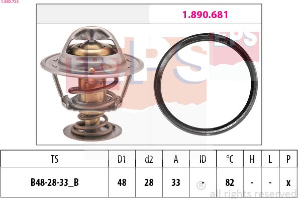 EPS 1.880.724 - Termostats, Dzesēšanas šķidrums autospares.lv