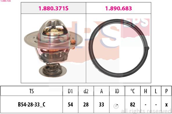 EPS 1.880.726 - Термостат охлаждающей жидкости / корпус www.autospares.lv