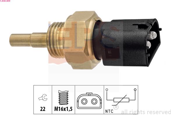 EPS 1.830.409 - Devējs, Dzesēšanas šķidruma temperatūra www.autospares.lv