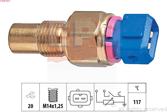 EPS 1.830.553 - Devējs, Dzesēšanas šķidruma temperatūra www.autospares.lv