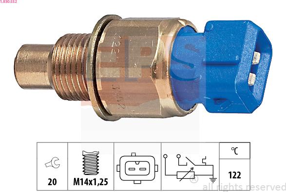 EPS 1.830.552 - Devējs, Dzesēšanas šķidruma temperatūra www.autospares.lv