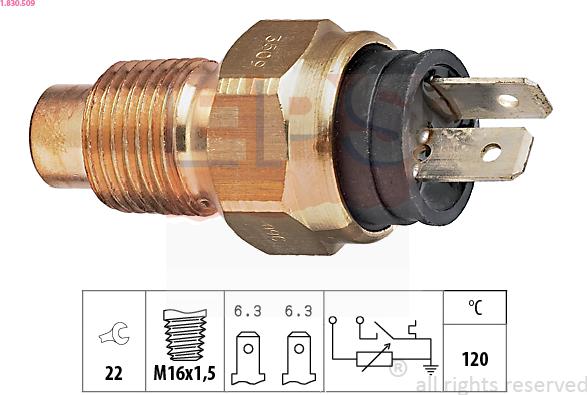 EPS 1.830.509 - Devējs, Dzesēšanas šķidruma temperatūra www.autospares.lv