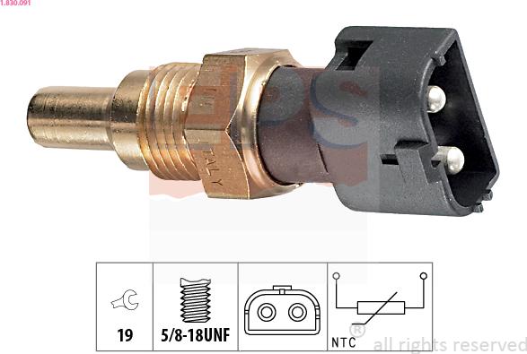 EPS 1.830.091 - Devējs, Dzesēšanas šķidruma temperatūra www.autospares.lv