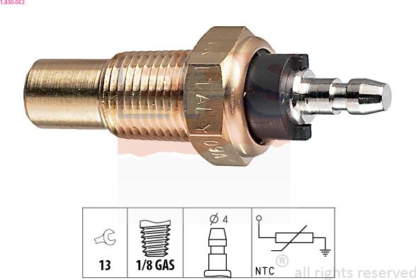 EPS 1.830.052 - Датчик, температура охлаждающей жидкости www.autospares.lv