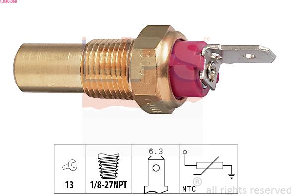 EPS 1.830.069 - Devējs, Dzesēšanas šķidruma temperatūra www.autospares.lv