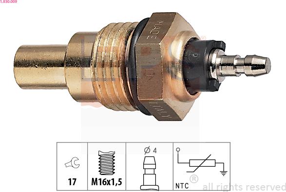 EPS 1.830.009 - Датчик, температура охлаждающей жидкости www.autospares.lv