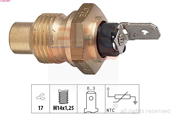 EPS 1.830.007 - Devējs, Dzesēšanas šķidruma temperatūra www.autospares.lv