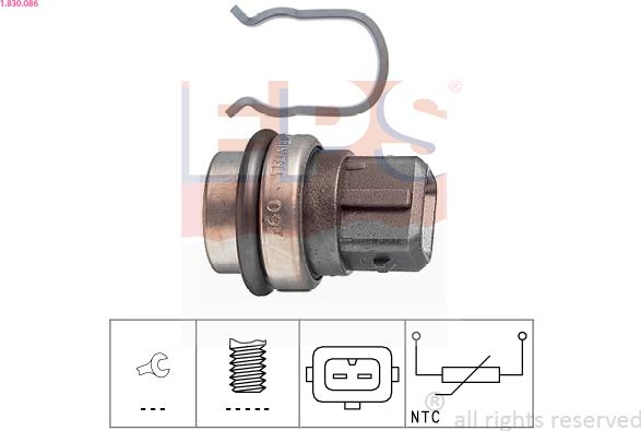 EPS 1.830.086 - Sensor, coolant temperature www.autospares.lv