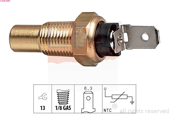 EPS 1.830.080 - Devējs, Dzesēšanas šķidruma temperatūra www.autospares.lv