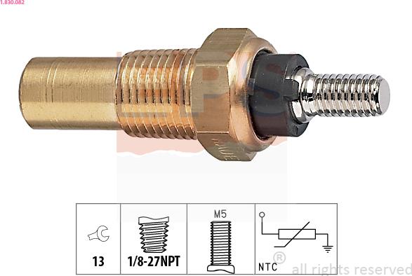 EPS 1.830.082 - Devējs, Dzesēšanas šķidruma temperatūra www.autospares.lv