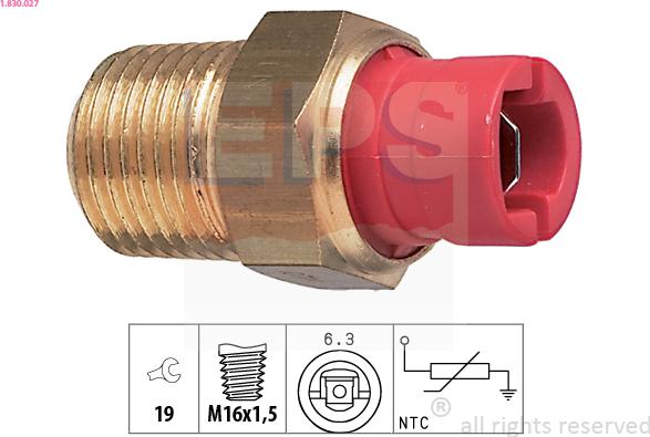 EPS 1.830.027 - Devējs, Dzesēšanas šķidruma temperatūra www.autospares.lv