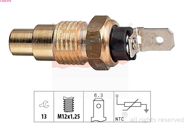 EPS 1.830.078 - Devējs, Dzesēšanas šķidruma temperatūra www.autospares.lv