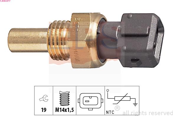 EPS 1.830.077 - Devējs, Dzesēšanas šķidruma temperatūra www.autospares.lv