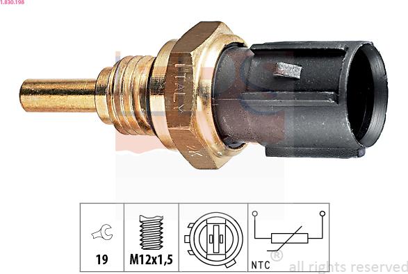 EPS 1.830.198 - Devējs, Eļļas temperatūra www.autospares.lv