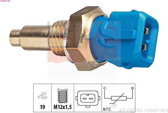 EPS 1.830.143 - Sensor, coolant temperature www.autospares.lv