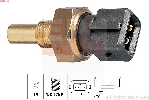 EPS 1.830.165 - Devējs, Dzesēšanas šķidruma temperatūra www.autospares.lv